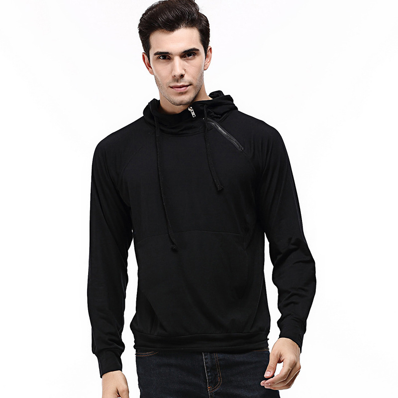 Men's Solid Color Sweater Hooded Pullover Long Sleeves
