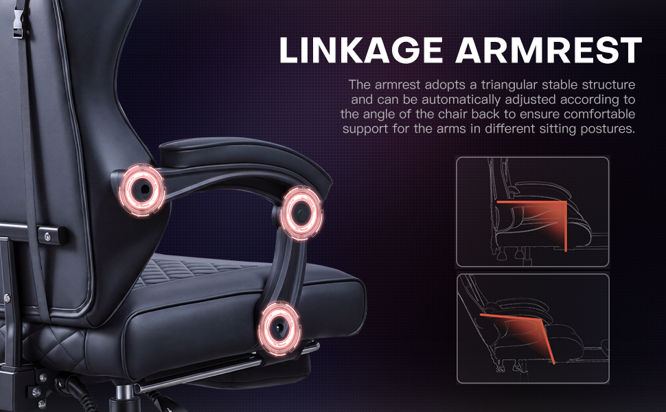 Racing Style Gaming Chair With Footrest,PU Leather,Massage Lumbar — image 9