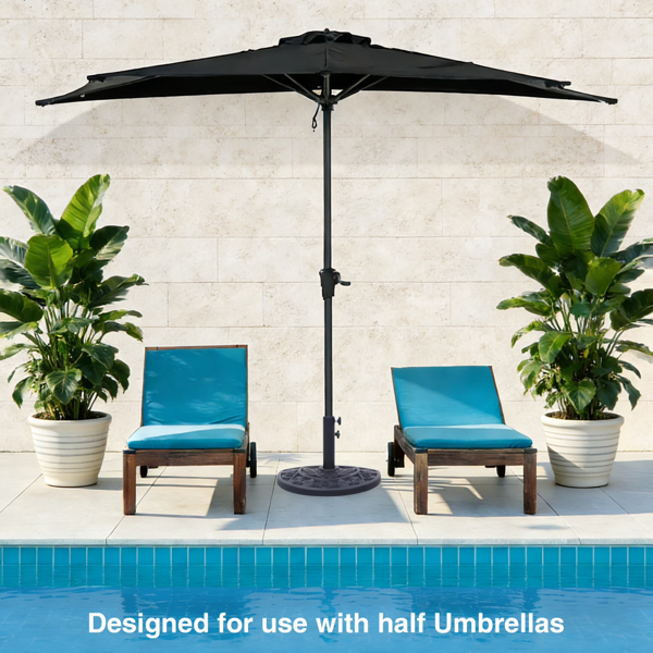 20 Lbs Black Half Round Rose Pattern Outdoor Patio Umbrella Base Umbrella Stand For Patio, Yard, Garden, Poolside  Shipment From Walmart — foto 4