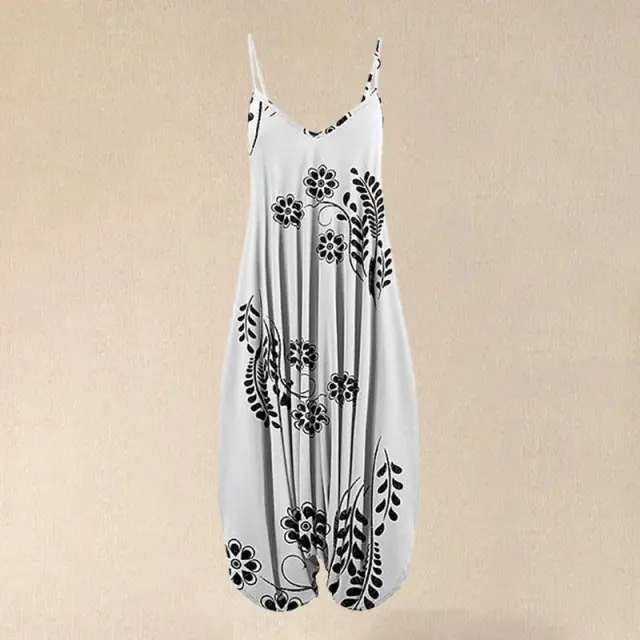 Ethnic Print Women's Suspender Jumpsuit Beach Loose Plus Size Harem Pants Design9 - Shop at LoveMi