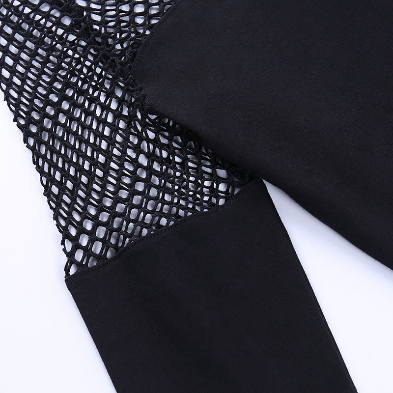 Title 13, Dark Gothic Zip Bottom Shirt Fishnet Patchwork ...