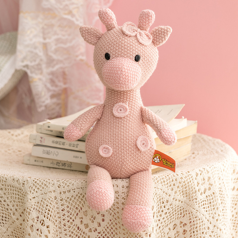 Pink Deer Woolen Doll