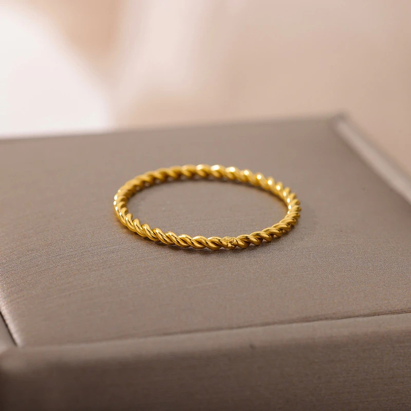 Double-strand Spiral Titanium Steel Twist Ring