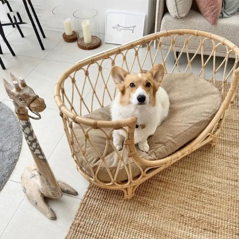 Pet Bed Handmade Rattan Woven Sofa