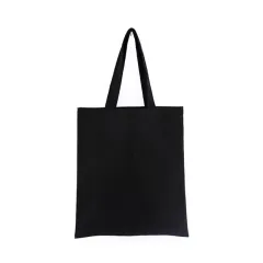 Patterned Large-capacity Shopping Cotton Canvas Tote Bag - Black - View 1