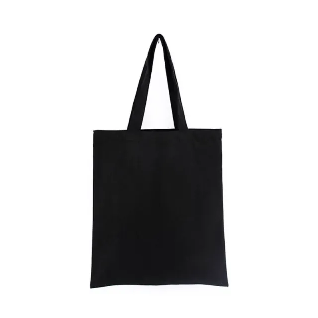 Patterned Large capacity Shopping Cotton Canvas Tote Bag Black - Shop at LoveMi