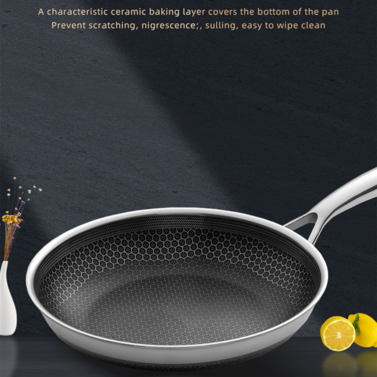 Title 6, Stainless Steel Household Steak Omelet Pancake Pan