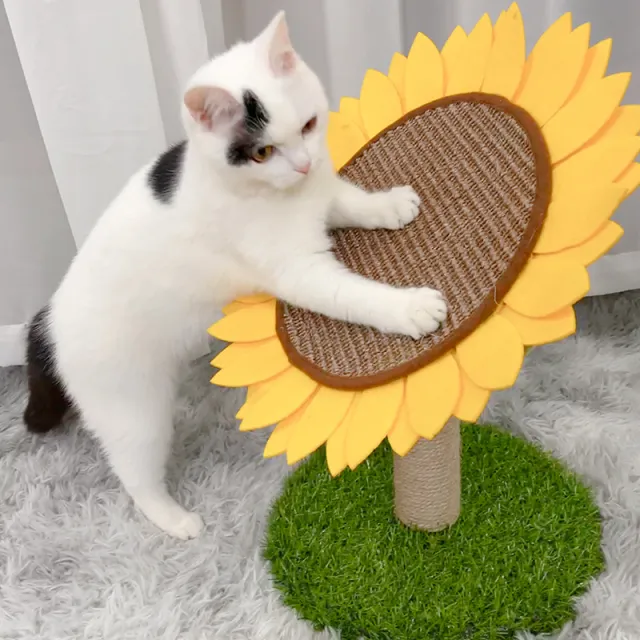 Cat Vertical Cat Scratching Board Scratching Nest House Grinding Claws Large Imitated Lawn Sunflower - Shop at LoveMi