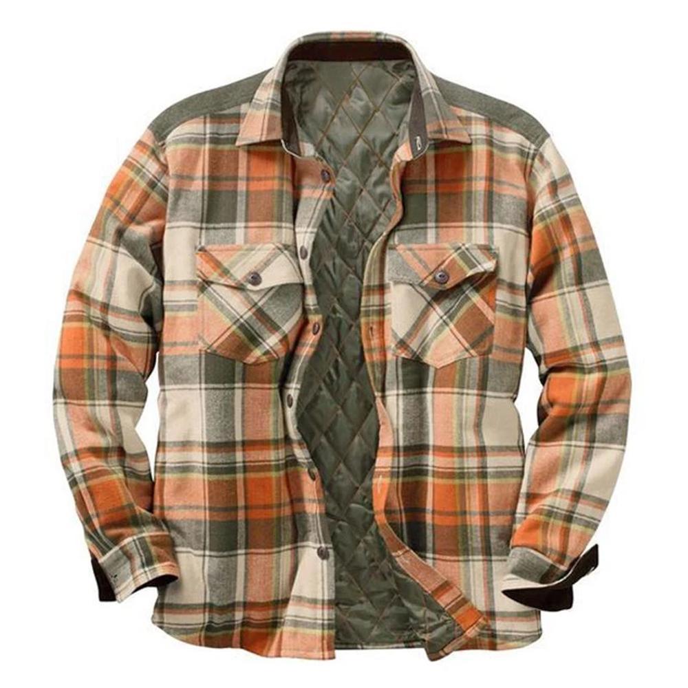 Plaid Plus Fleece Warm Cotton Shirt Jacket