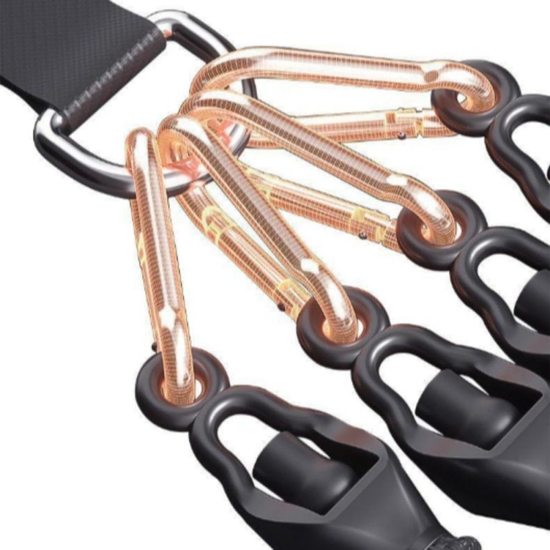 Pedal Resistance Band With 4 Tubes, Adjustable 25-100lb Full Body Workout — image 11
