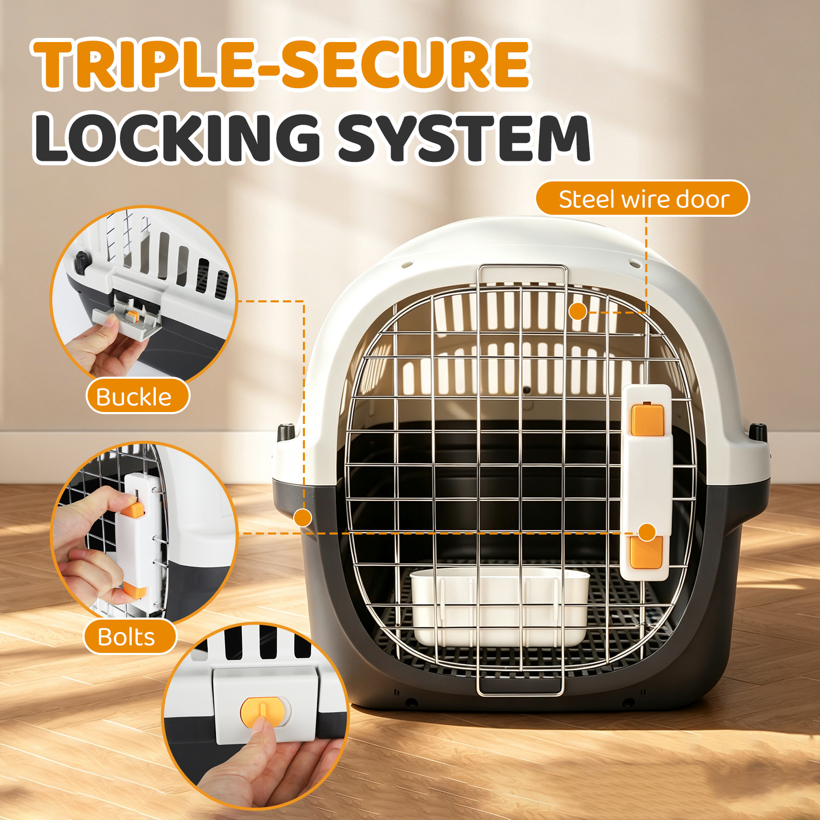 Plastic Cat Carrier Top Load For Small Dogs And Cats 49 X 32 X 32 Cm — image 5