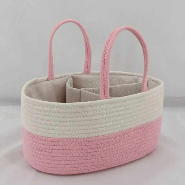 Diaper Caddy Organizer, Large Cotton Rope Nursery Baby Basket, Changing Table Organizer For Baby Diaper Storage, Portable Car Organizer With Remova... - Shop at LoveMi