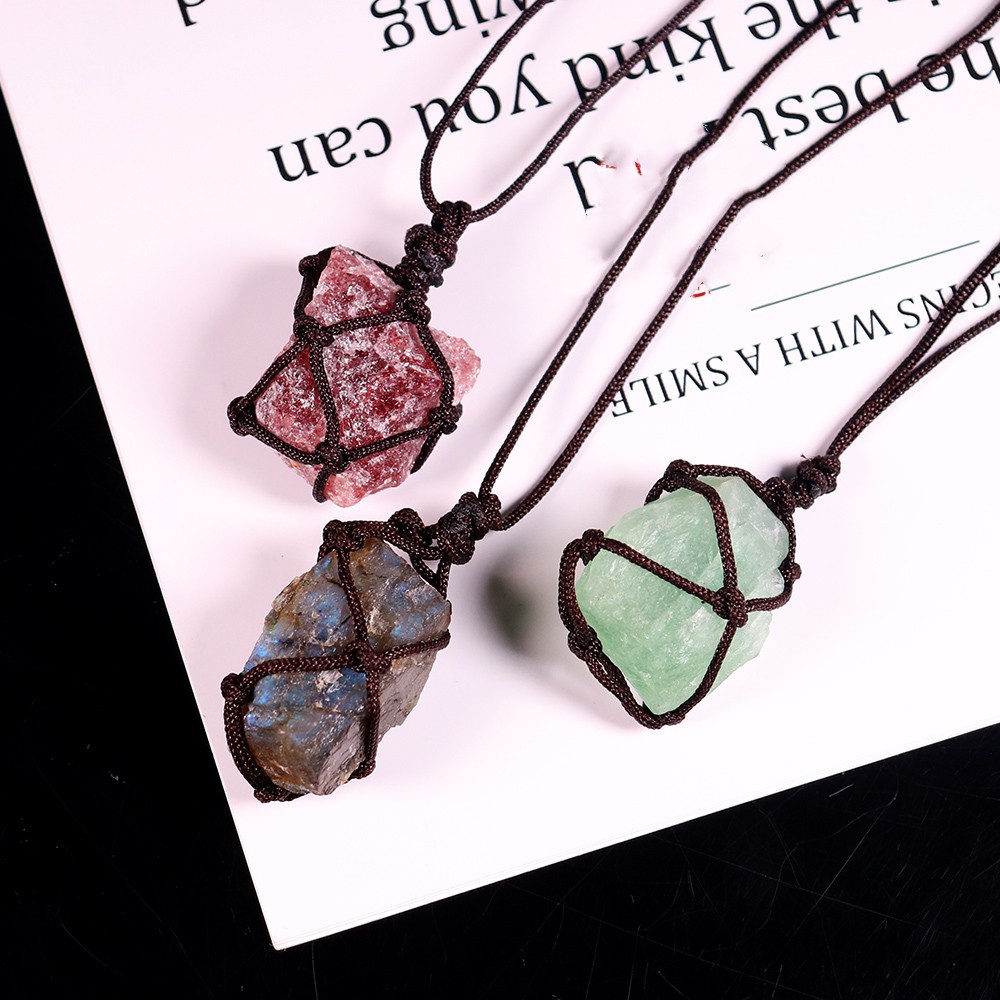 Natural Hand-woven Original Stone Crystal Necklace