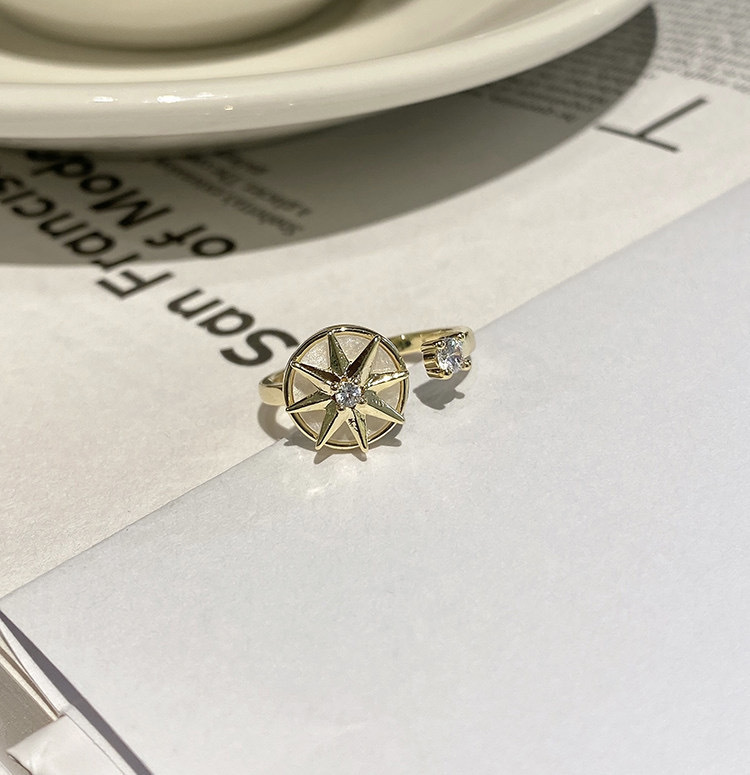Rotating Mansard Ring  Ring Rotatable Double Resin Zircon Ring