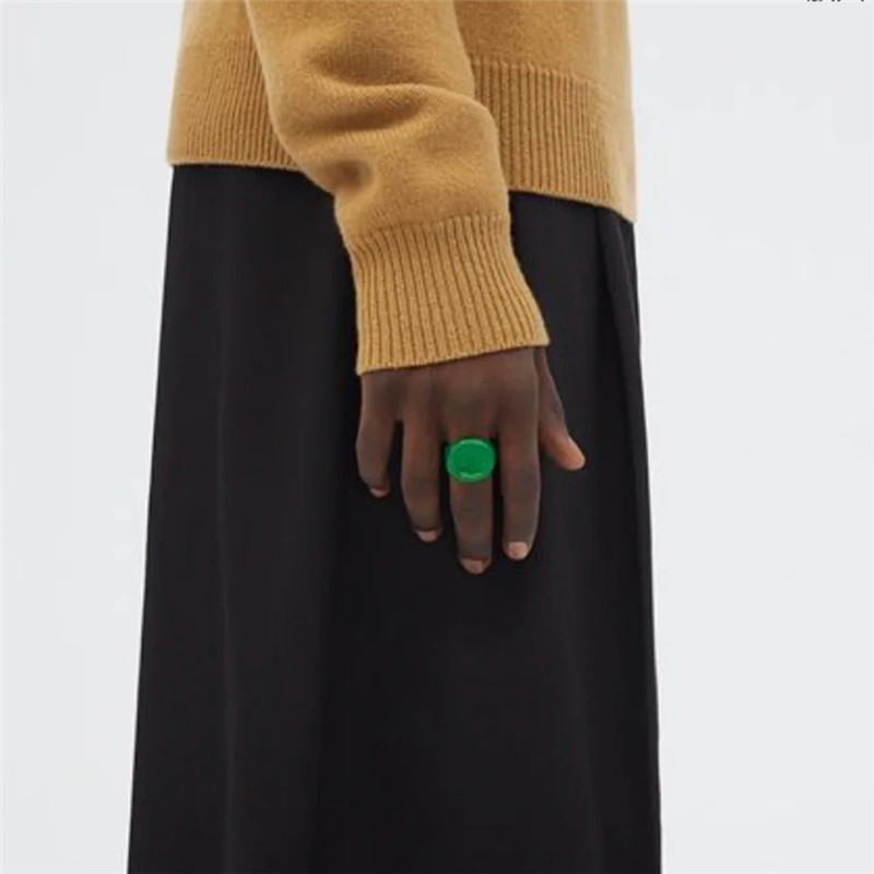 Green Retro Design Exaggerated High Version Candy Color Irregular Bv Ring
