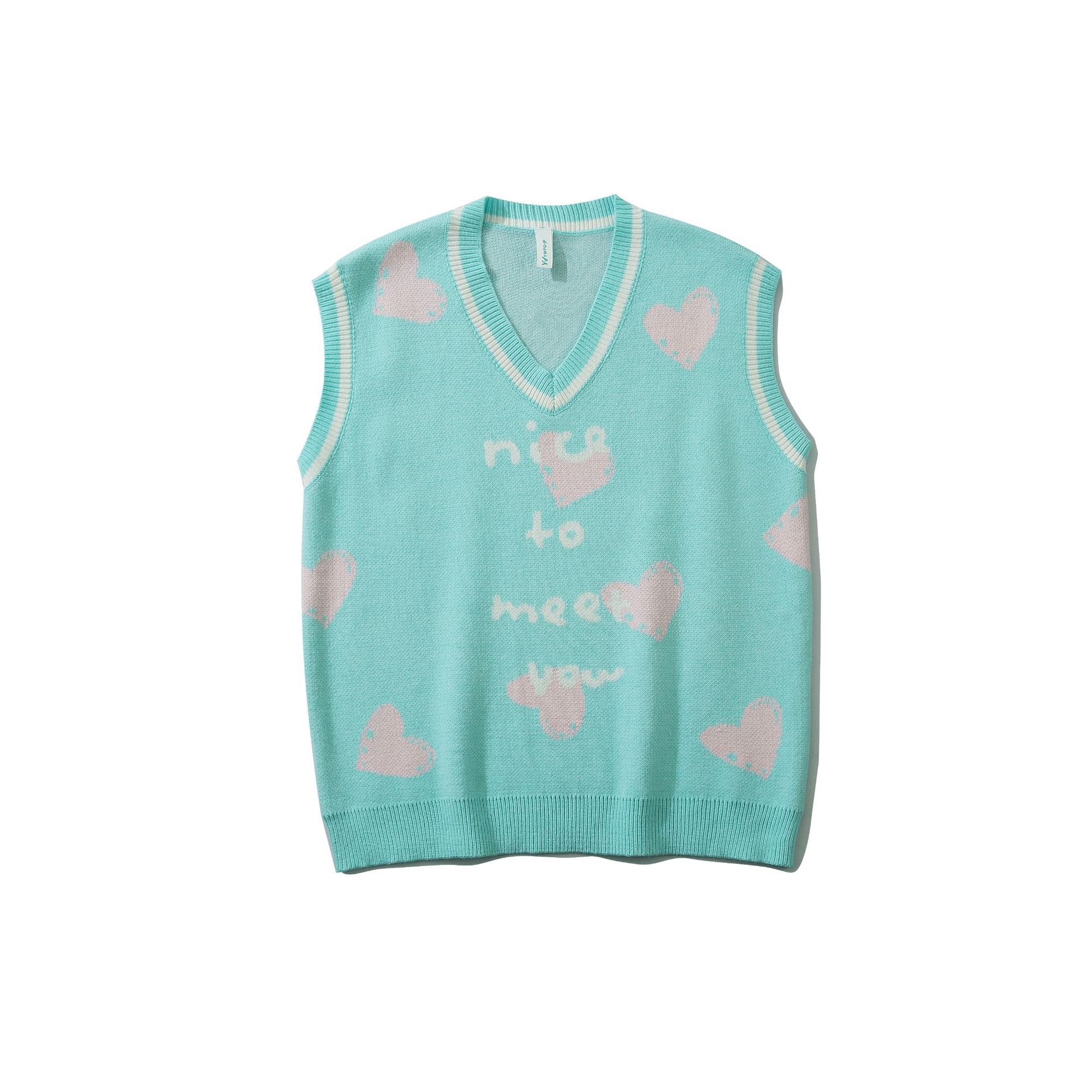 Loose Knit V-Neck Couple's Tank Top Sweater