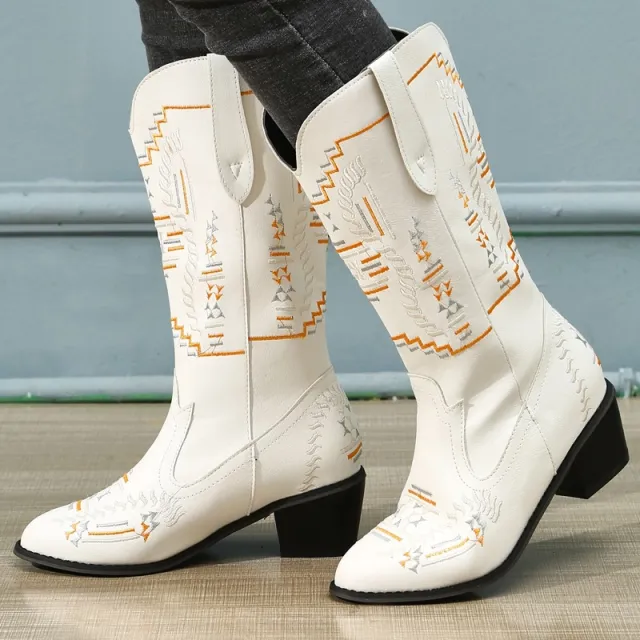 Autumn And Winter New Mid Tube Knight Boots White - Shop at LoveMi