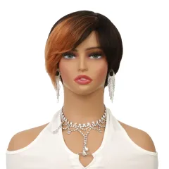 Brazil Remy Hair Non-toxic Short Wig- Straight, Lace-free Hat With Roses, 8 Inch, Suitable For The Whole Scene - 1B30 - View 1