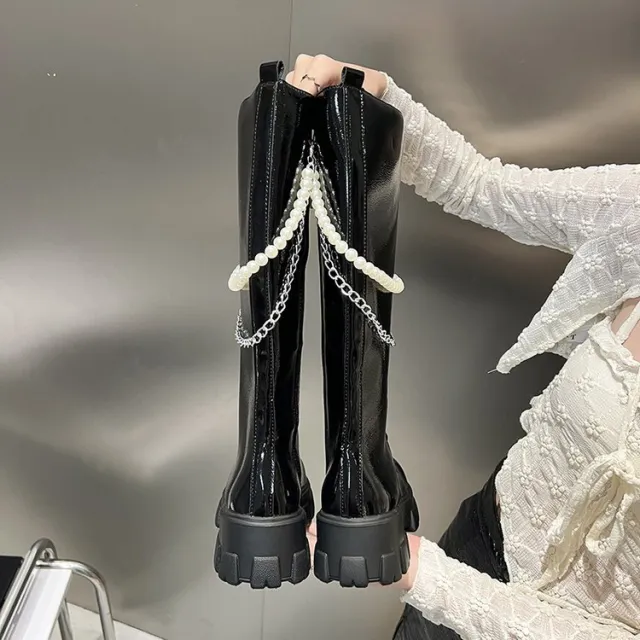 But Knee Lace Up Doc Martens For Girls Black - Shop at LoveMi