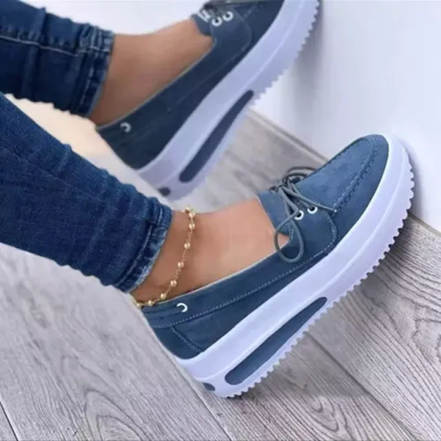 Casual Shoes Fashion Platform Heel Platform Peas Loafers Blue - Shop at LoveMi
