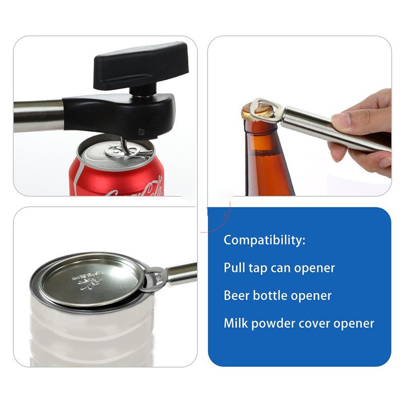 Title 5, Multifunctional Safety Can Opener Stainless Steel