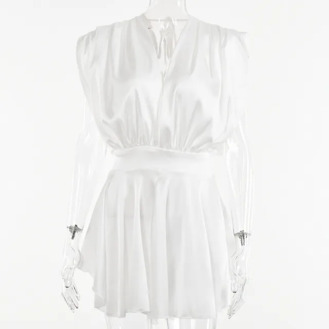 Women's Loose Design Culottes Jumpsuit Tops White - Shop at LoveMi