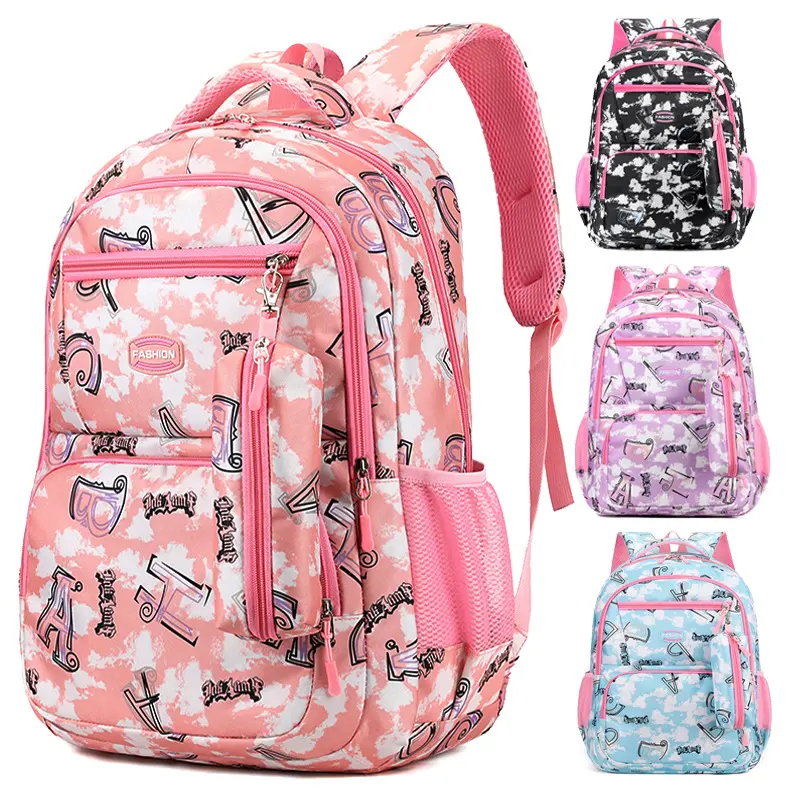 New Letter Print Backpack with Pencil Case Fsahion Sweet