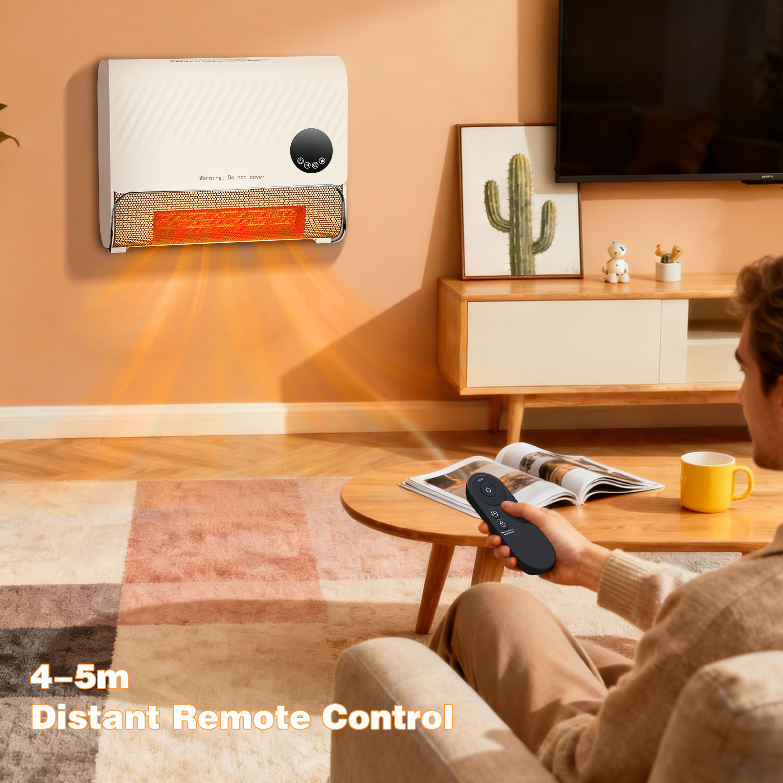 Smart Wall Heater, 1500W Fast Heating Electric Space Heater For Indoor Use, Wall Mounted Panel Heater With Remote, 3 Fan Speeds image 6