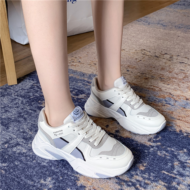 Breathable Color Matching Platform Casual Sports Daddy Shoes