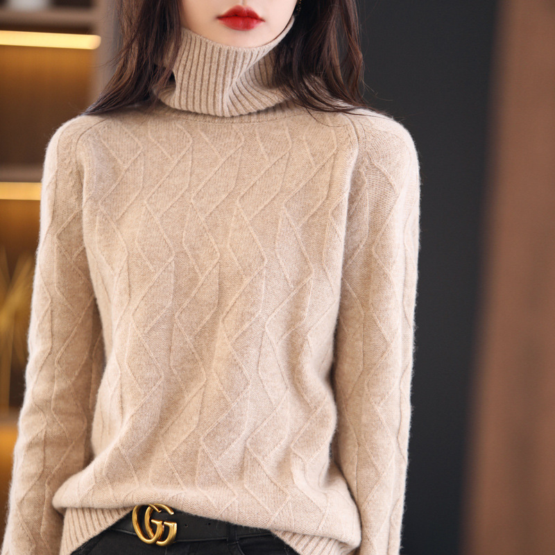 Women's Loose Pile Collar Solid Color Sweater