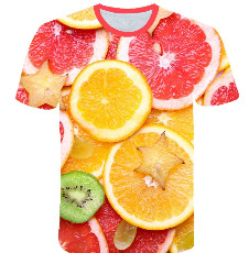 Title 5, 3D-gedrucktes T-Shirt mit Obstsorten-Medley-Mus...