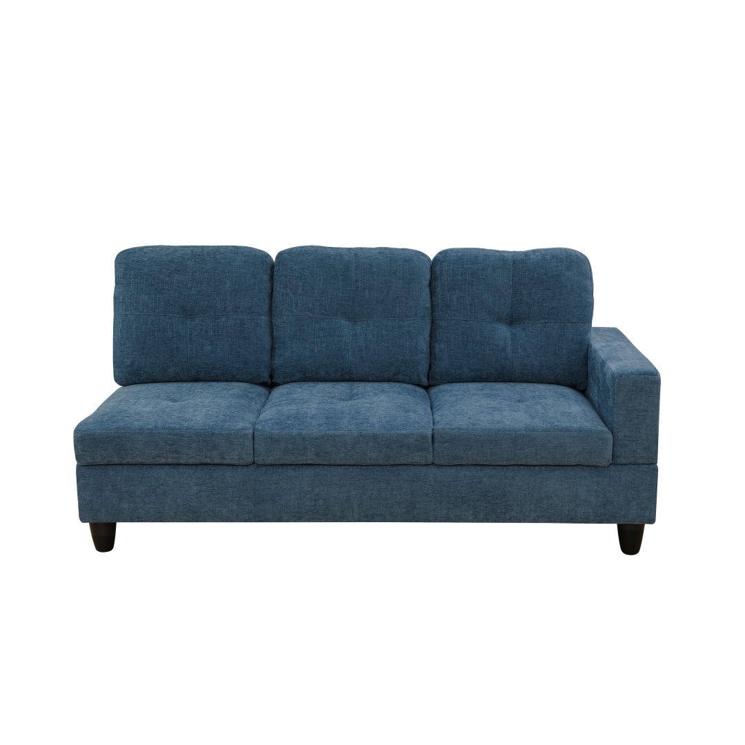 Pickup Only--Blue Flannel 3-Piece Couch Living Room Sofa Set
