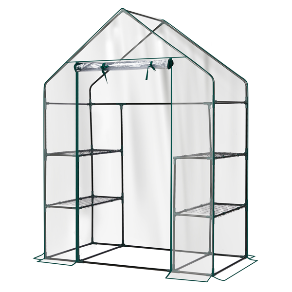 Mini Walk-in Greenhouse With PVC Cover, 4-Shelf Indoor Outdoor Plant Gardening Green House For Garden Backyard, 56inch X 29inch X 77inch, Transparent — foto 15