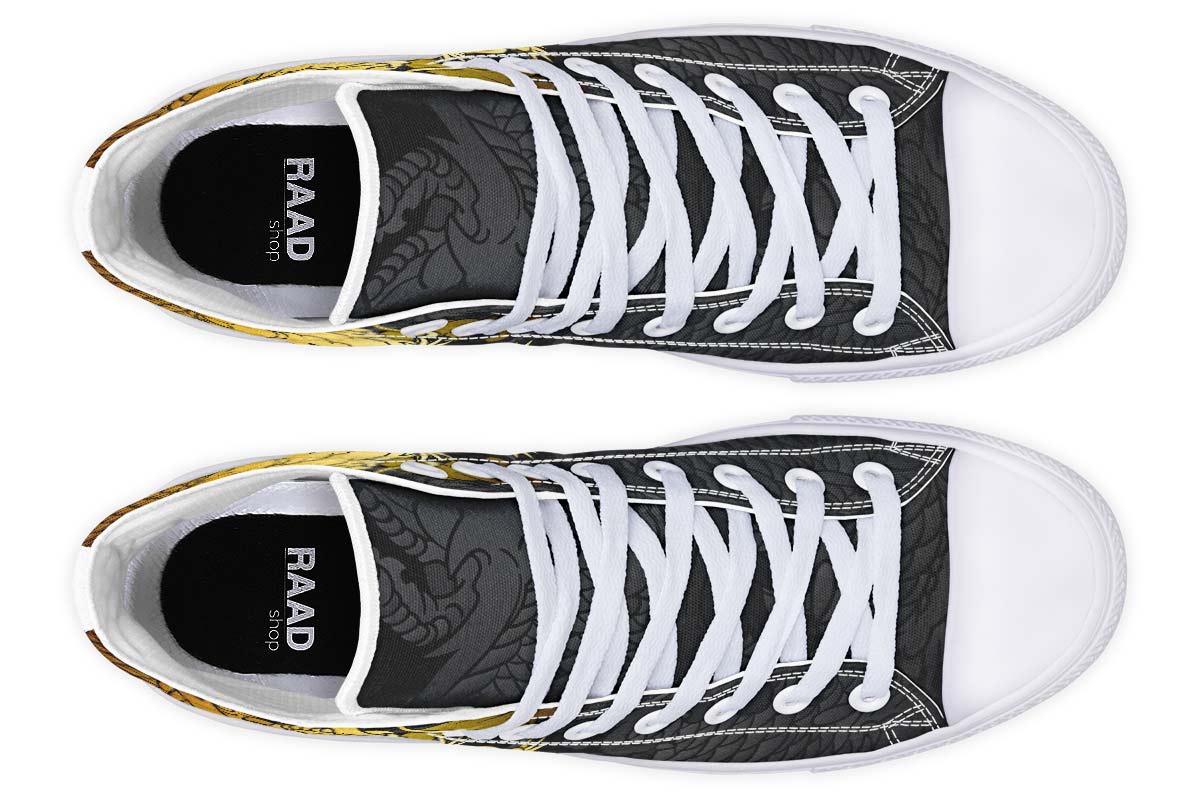 Men's And Women's Fashion Color Printing High-top Canvas Shoes