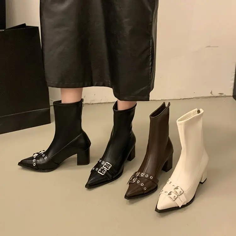 Women Pointed Toe Ankle Booties