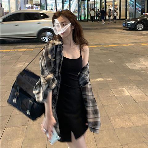 Plaid Shirt Female Thin Student Loose Korean Chiffon