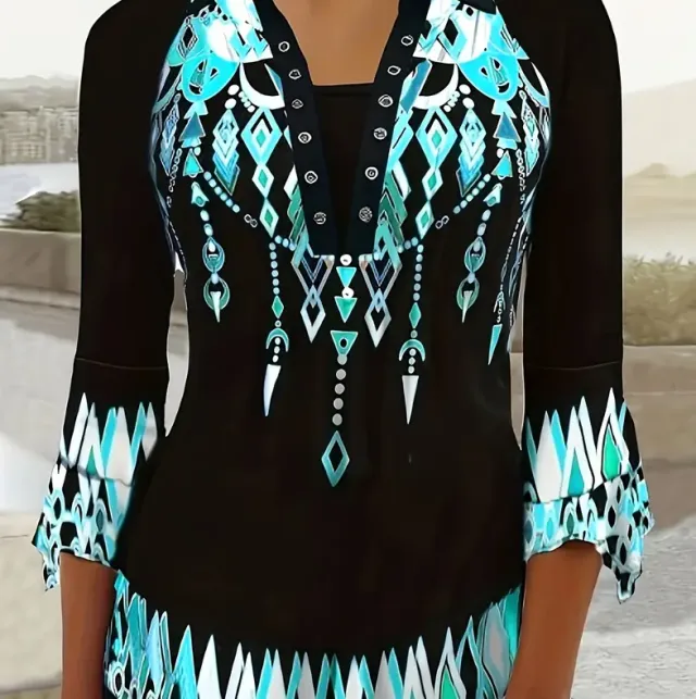 Ladies' Printed Long sleeved Top Style1 - Shop at LoveMi