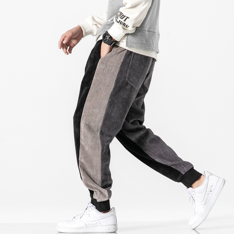 Title 6, Corduroy Contrast Stitching Drawstring Pants