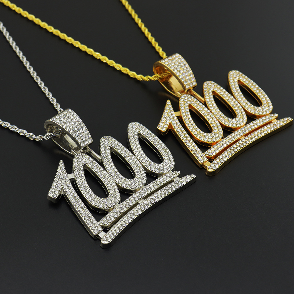 Digital Hip Hop Necklace Men's Gold Plated