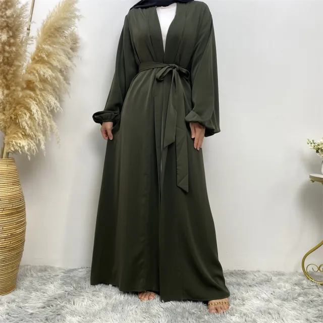 Lace Up Cardigan Robe With Cuffs And Pockets Green - Shop at LoveMi