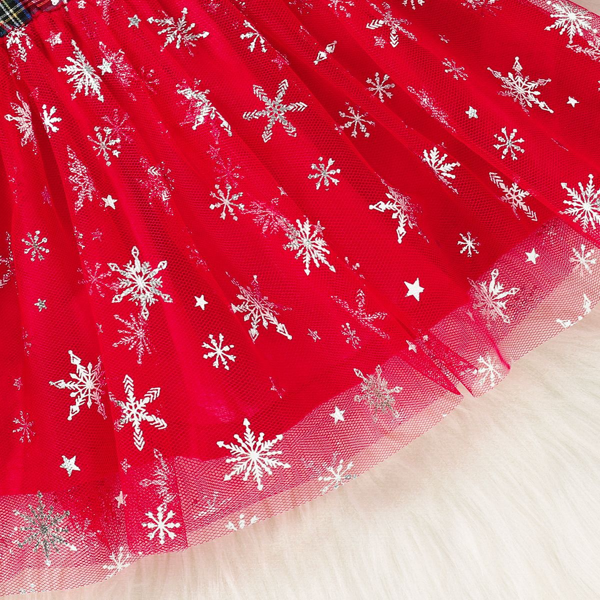 Red Mesh Princess Dress Baby Toddler