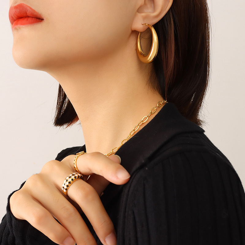 Title 6, U-shaped Geometric Earrings For Women