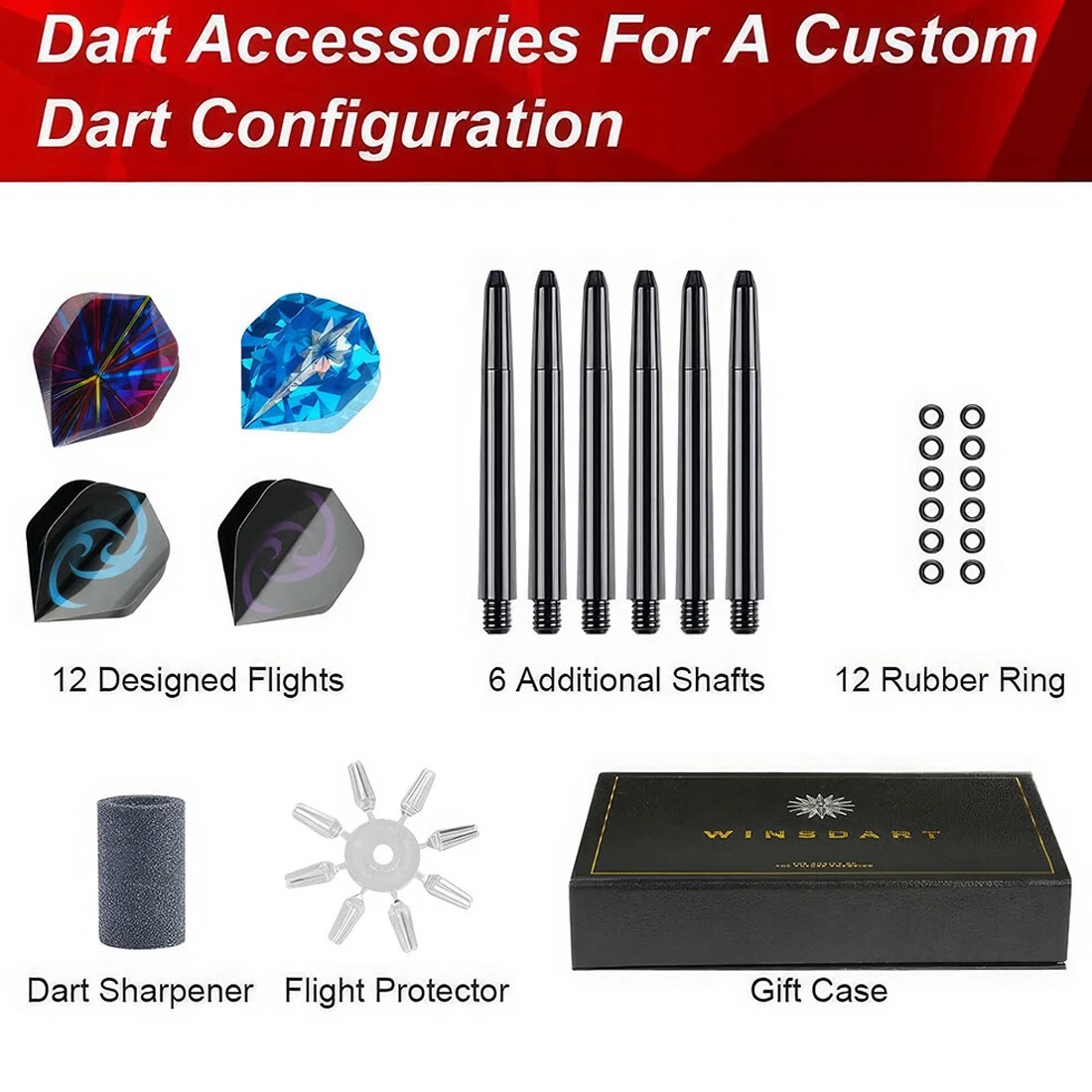 6Pack Tungsten Darts Tip Set Steel Shaft 12 Flights With Case UK — image 7