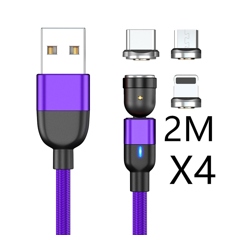 Magnetic Data Cable Threeinone 540-degree Rotation  Charging Cable Suitable