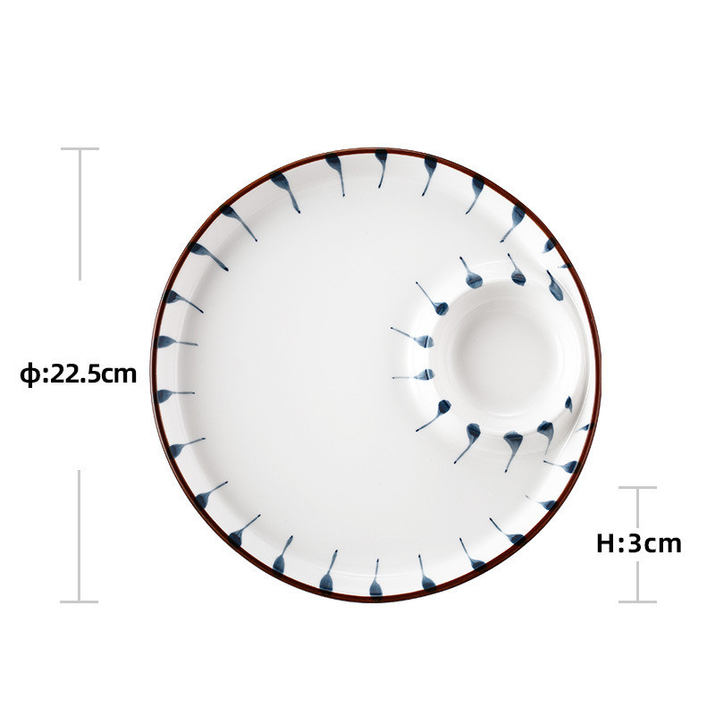 Title 6, Household Ceramic Round Dumpling Dinner Plate