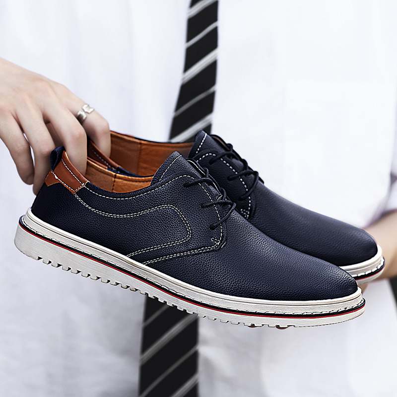British Business Men's Soft Surface Bottom Round Toe Casual Leather Shoes