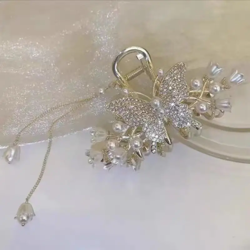 Butterfly Pearl Tassel Hair CurlerHair Catching