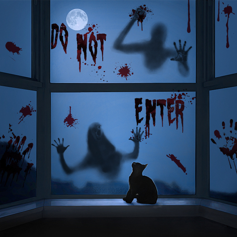 Halloween Mall Window Ghost Horror Sticker (BQ119)