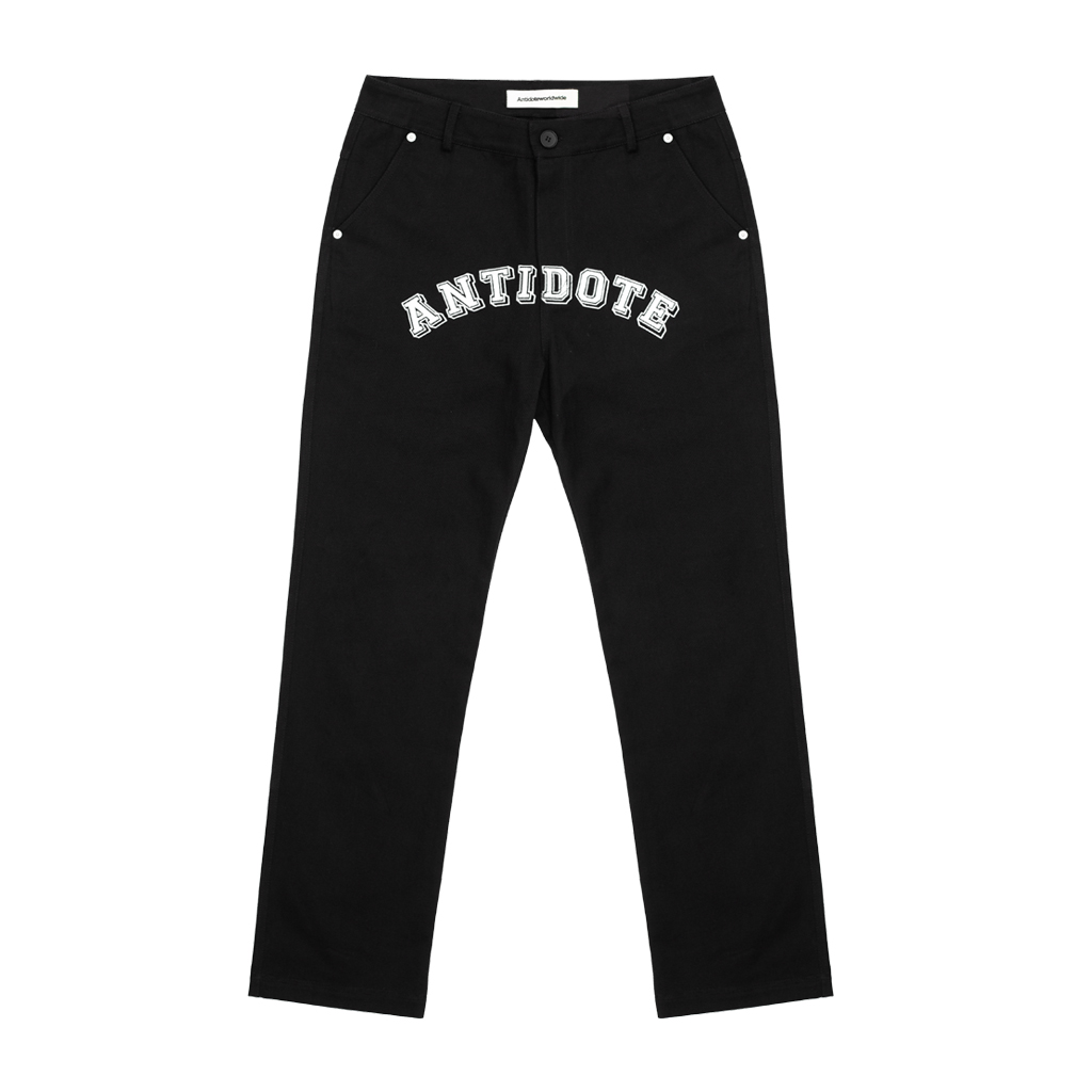 Contrasting Crotch Embroidered Letters Casual Trousers