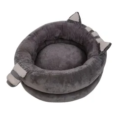 Dog Bed Mat Pet Sleeping Bed For Dog Winter Plush Pet Cushions For Kitten Soft Warm Basket Dog Accessories - Gray - View 1